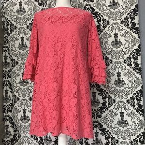 Coral Lace Ladies Dress
